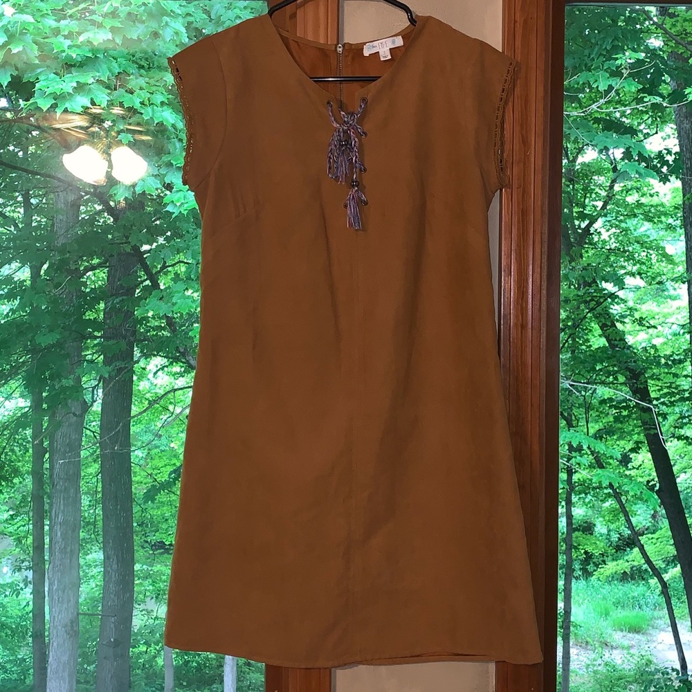 Brown shift dress